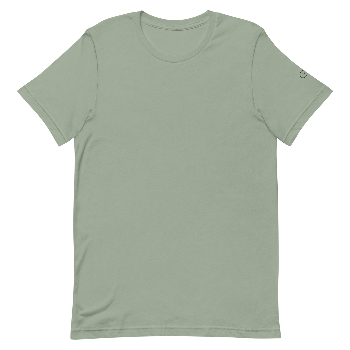 Ciao tee, sage, front flat lay
