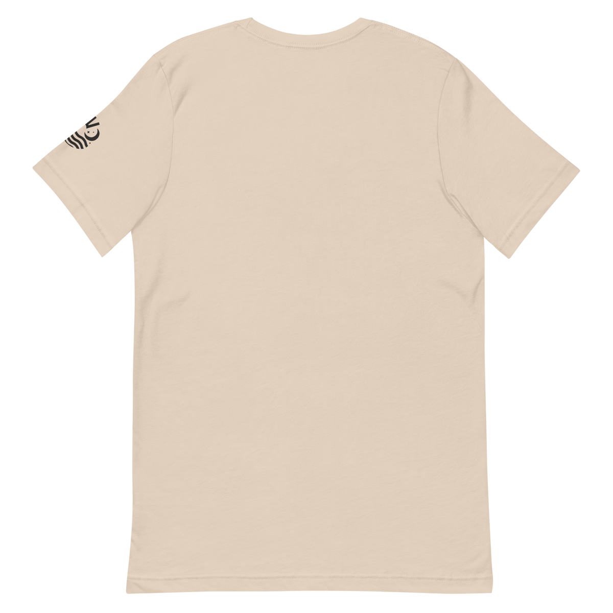 Fluent In Espresso tee, soft cream, back flat lay