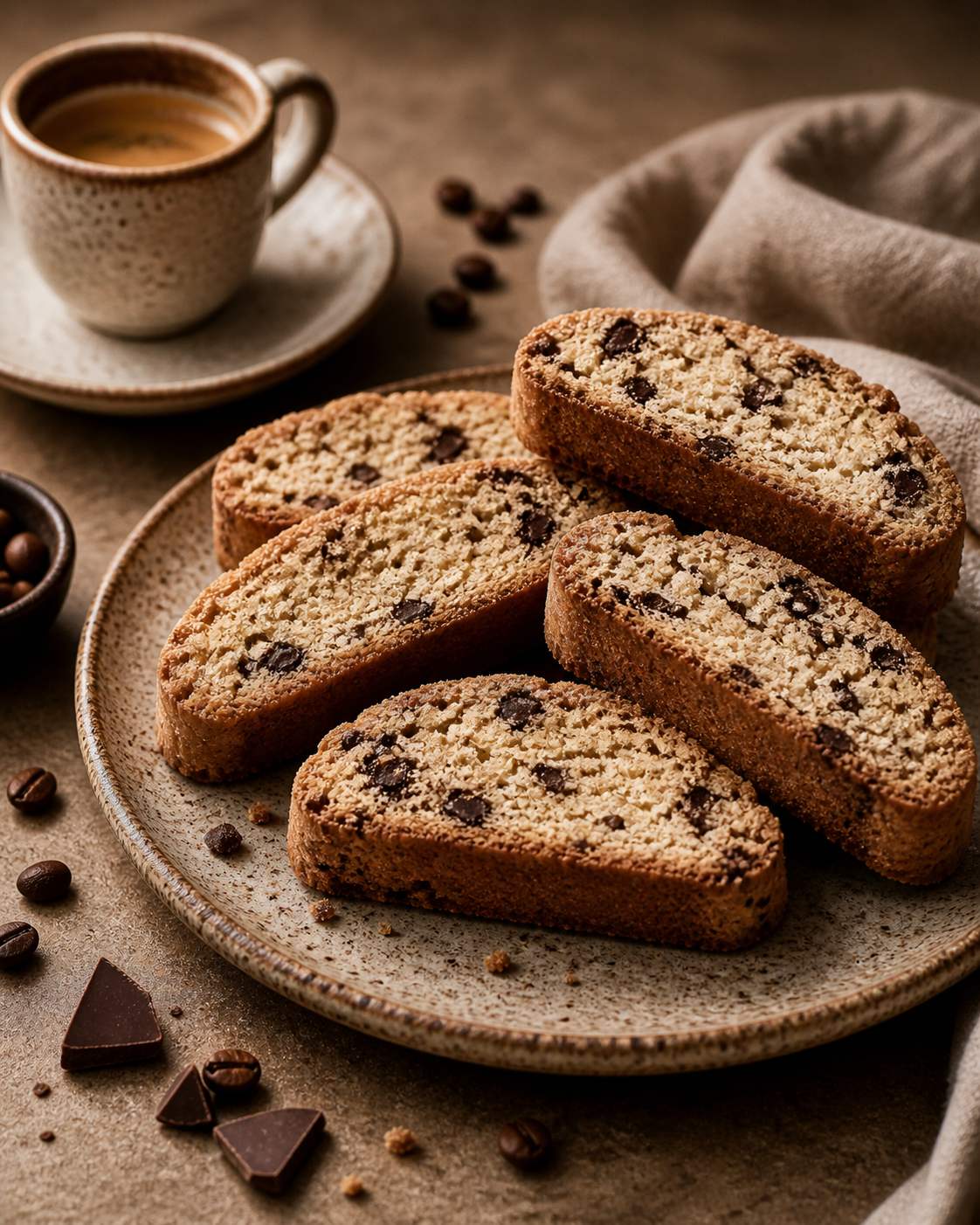 Dopo Cena — Espresso Chocolate Chip Italian Biscotti
