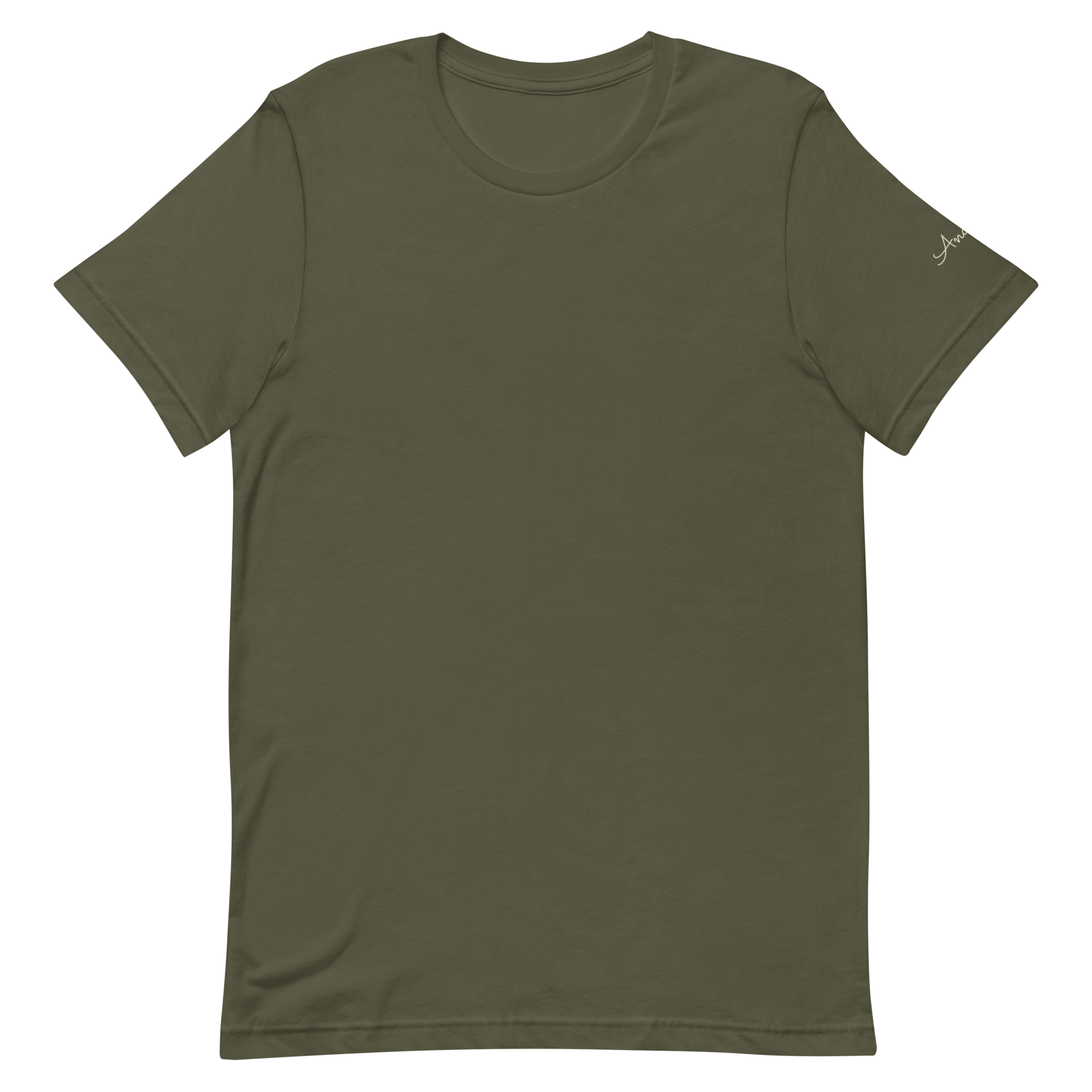 Andiamo tee, military green, front flat lay