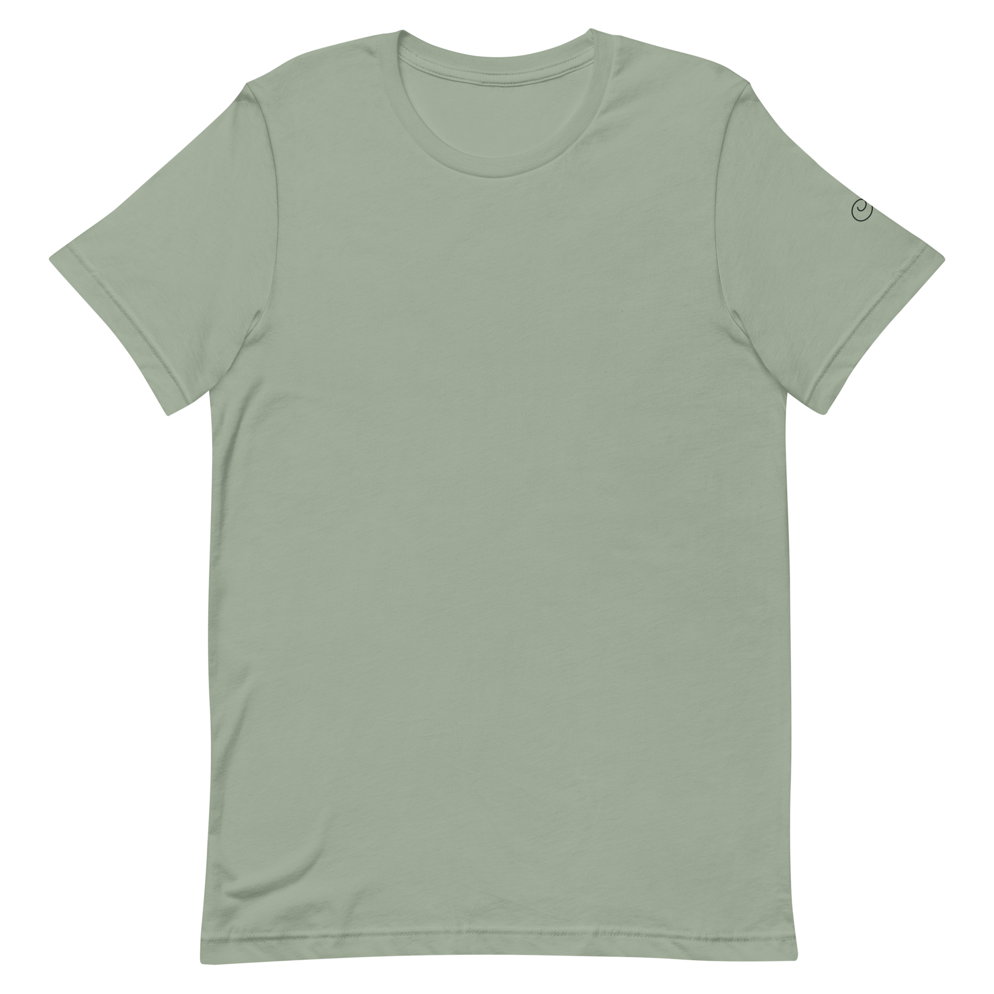 Ciao tee, sage, front flat lay