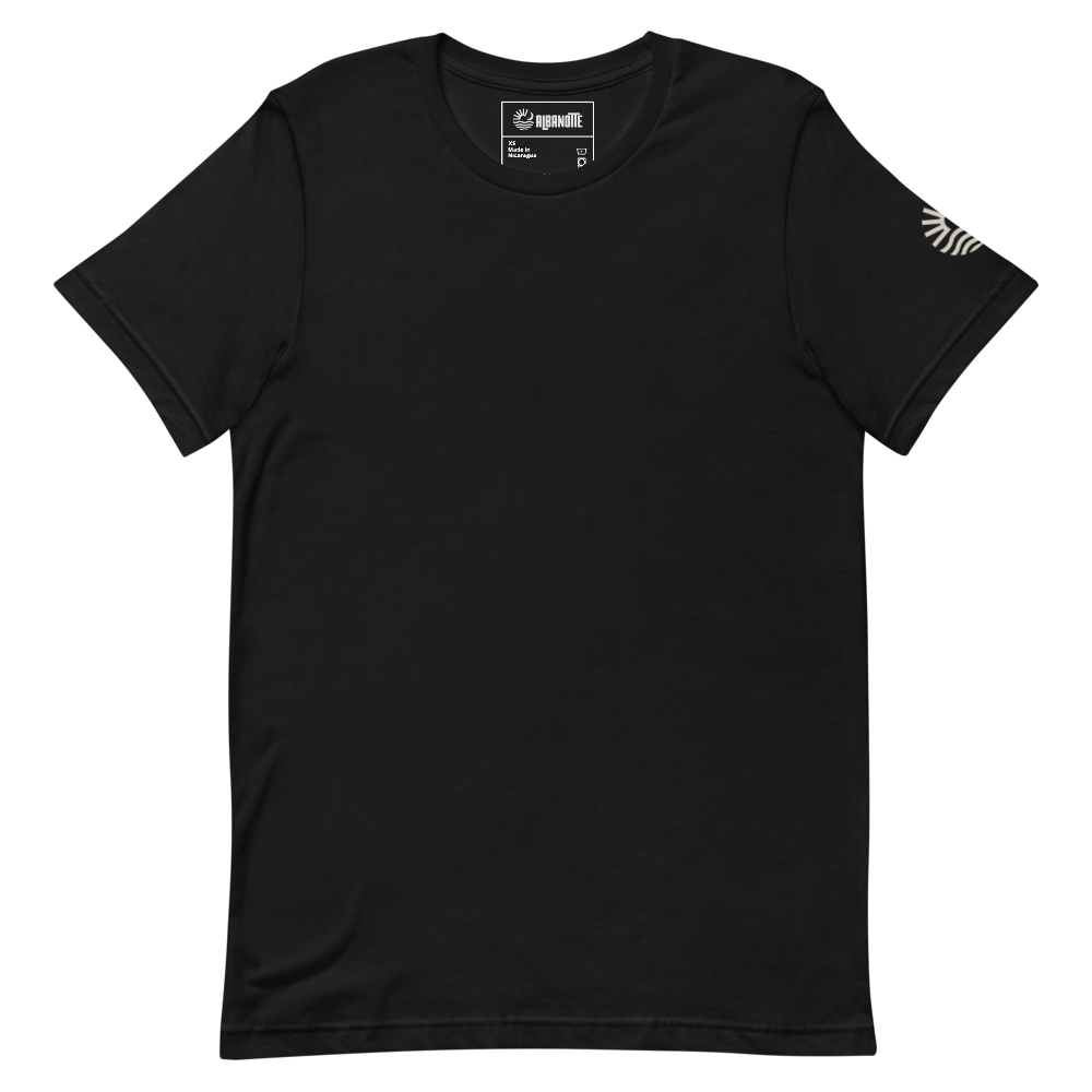 Domani tee, black, front flat lay