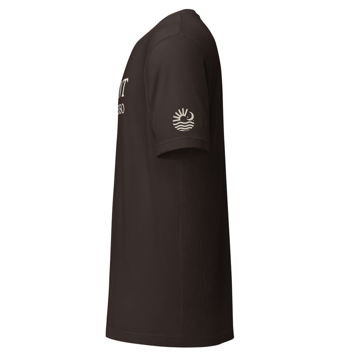 Fluent In Espresso tee, brown, side view