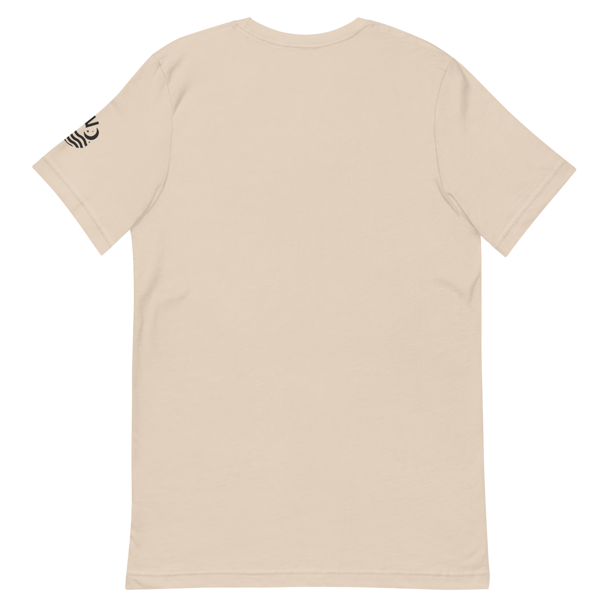 Fluent In Espresso tee, soft cream, back flat lay