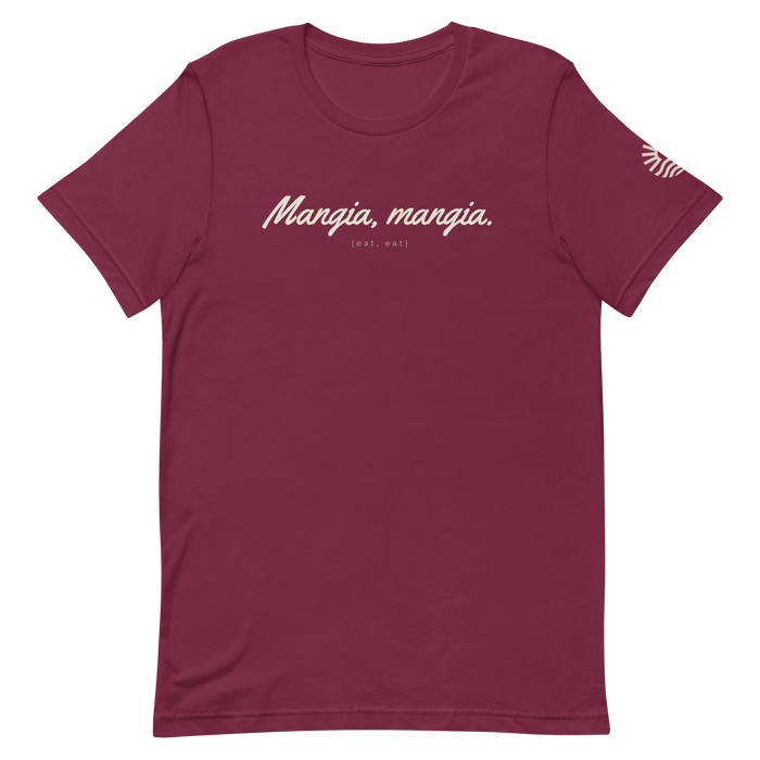 Mangia Mangia Tee — Maroon
