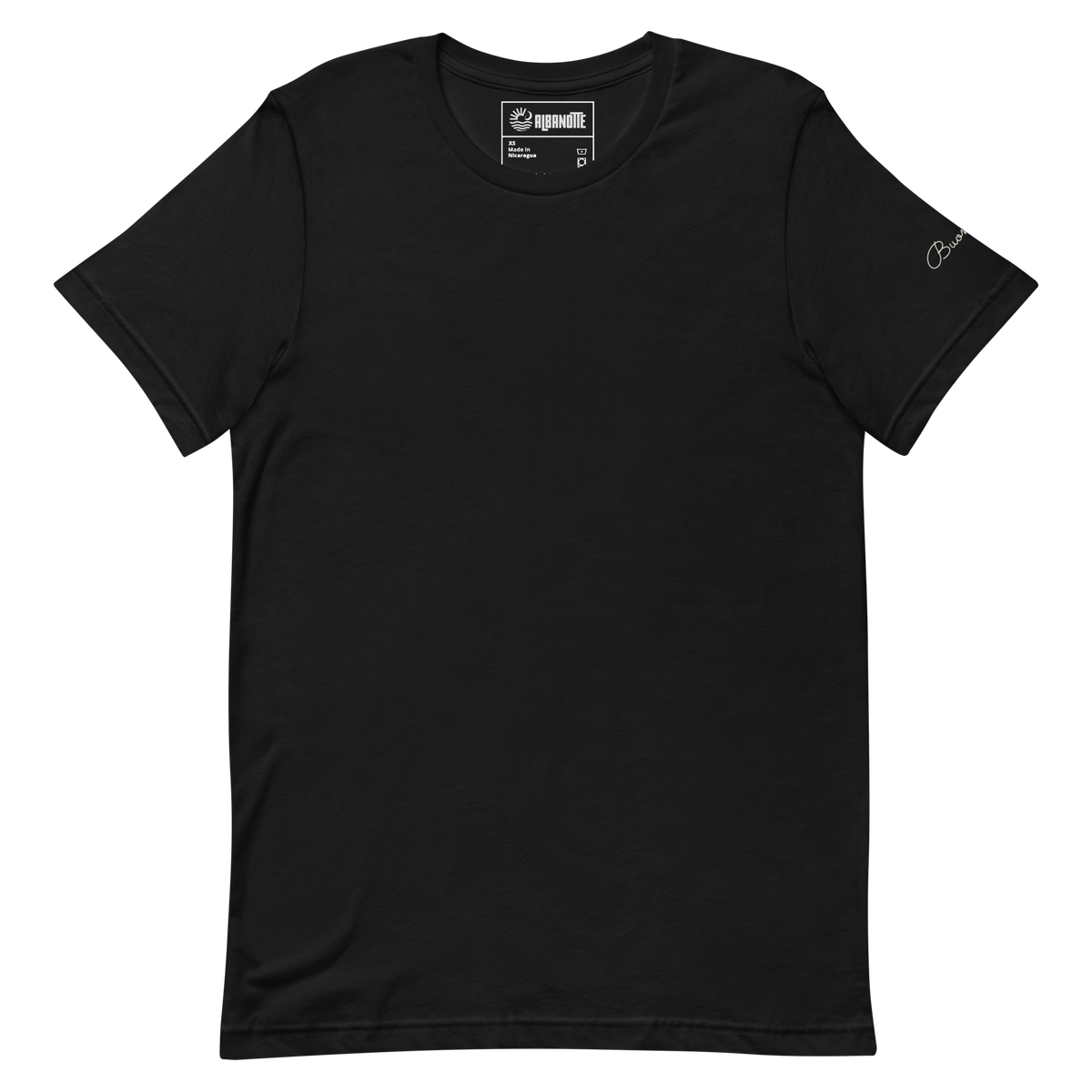 Midnight Espresso Club tee, black, front flat lay