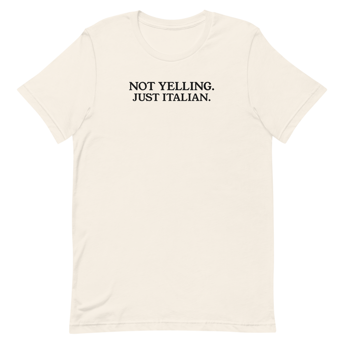 Not Yelling Just Italian Tee — Vintage White