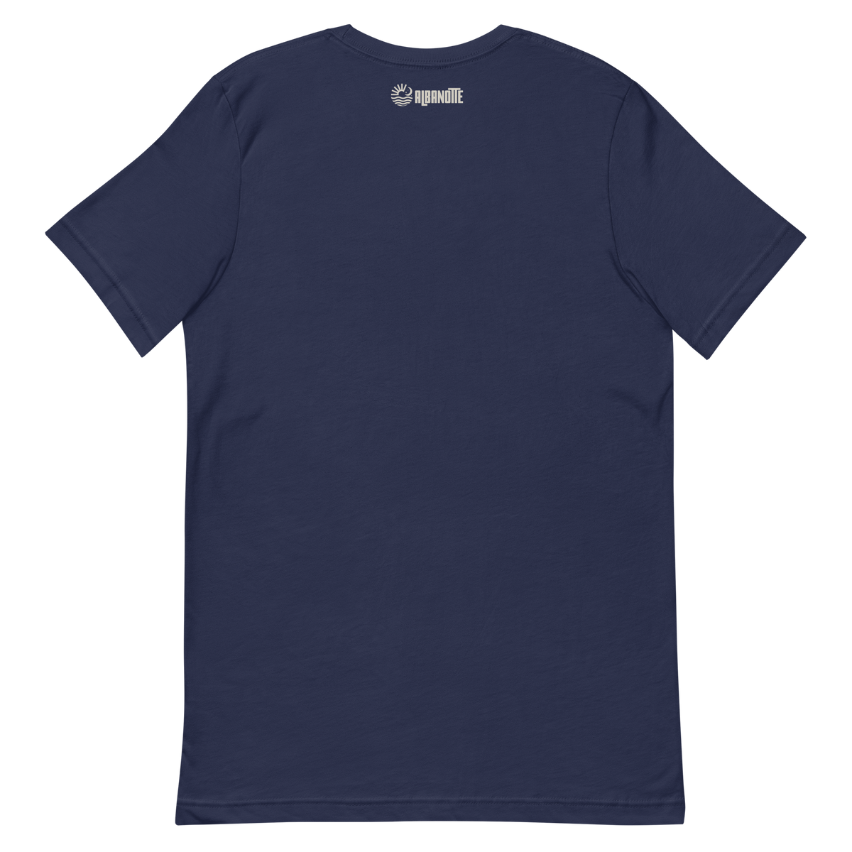 Tramonto tee, navy, back flat lay